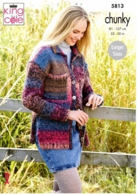 Knitting Pattern - King Cole 5813 - Autumn Chunky - Ladies Cardigans